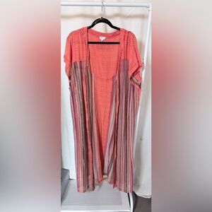 POL Coral and Pink Open Cardigan